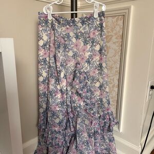 Vince Camuto Floral Maxi Skirt - Pink and Blue
